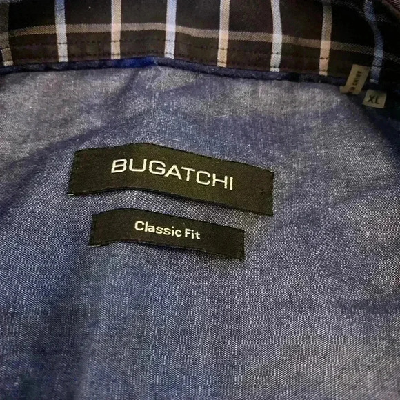 Bugatchi Men''s Button-Up Long Sleeve Shirt color Blue size XL - Picture 2 of 7